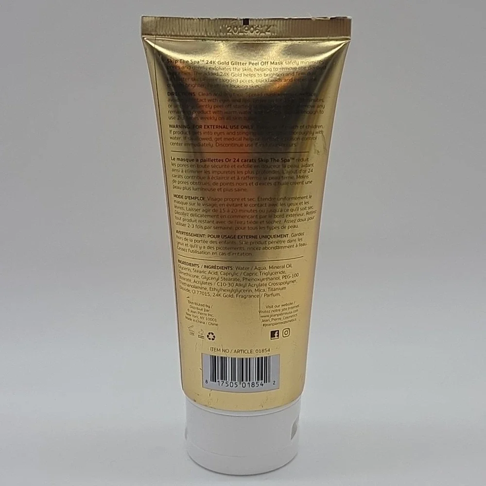Lot Of 4 SKIP THE SPA 24k Gold Glitter Peel Off Mask Brightens & Firms Skincare
